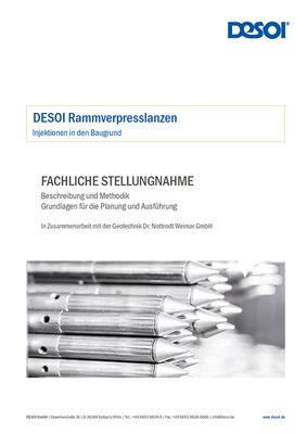 Fachliche Stellungnahme - Rammverpresslanzen 